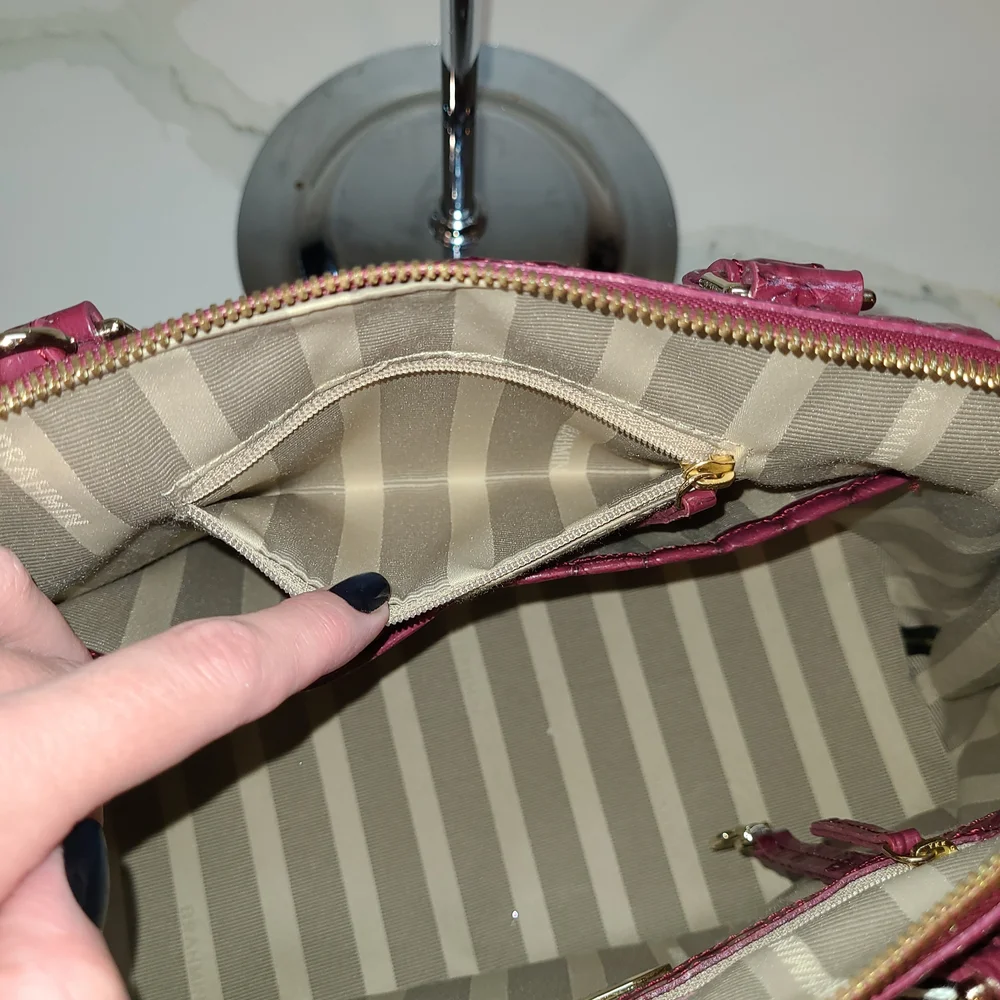 Brahmin Vintage Vivian Prissy Raspberry Set With Wallet EUC made in Italy